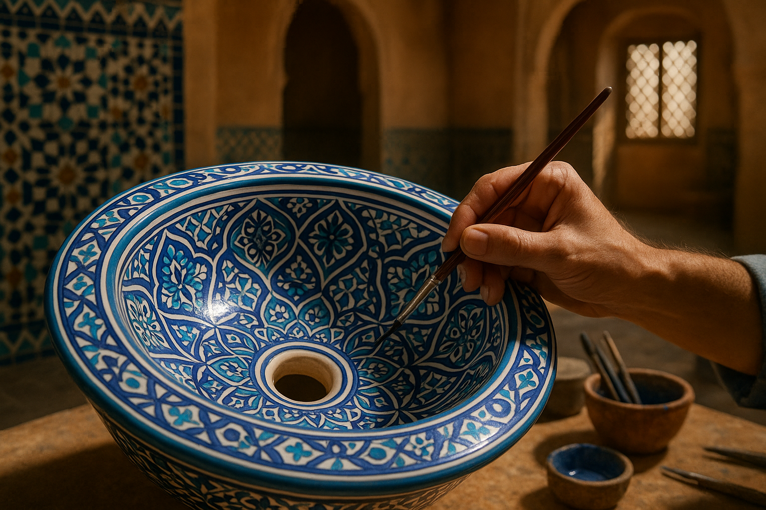 i want some background that shows it's done in moroccan tradtional place